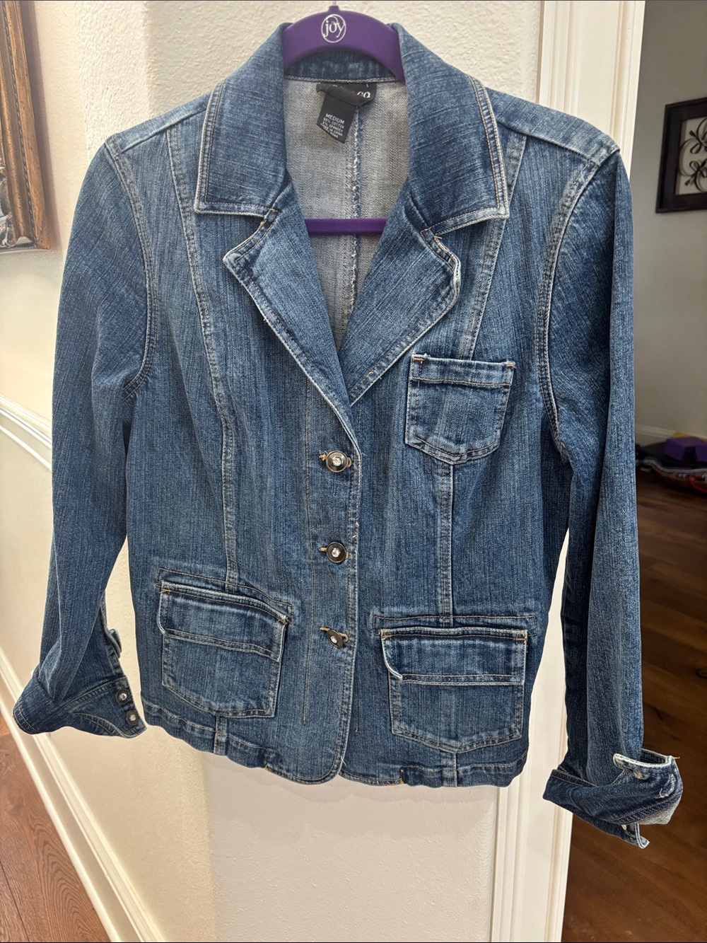 Style & Co. Blue Denim Blazer Jacket